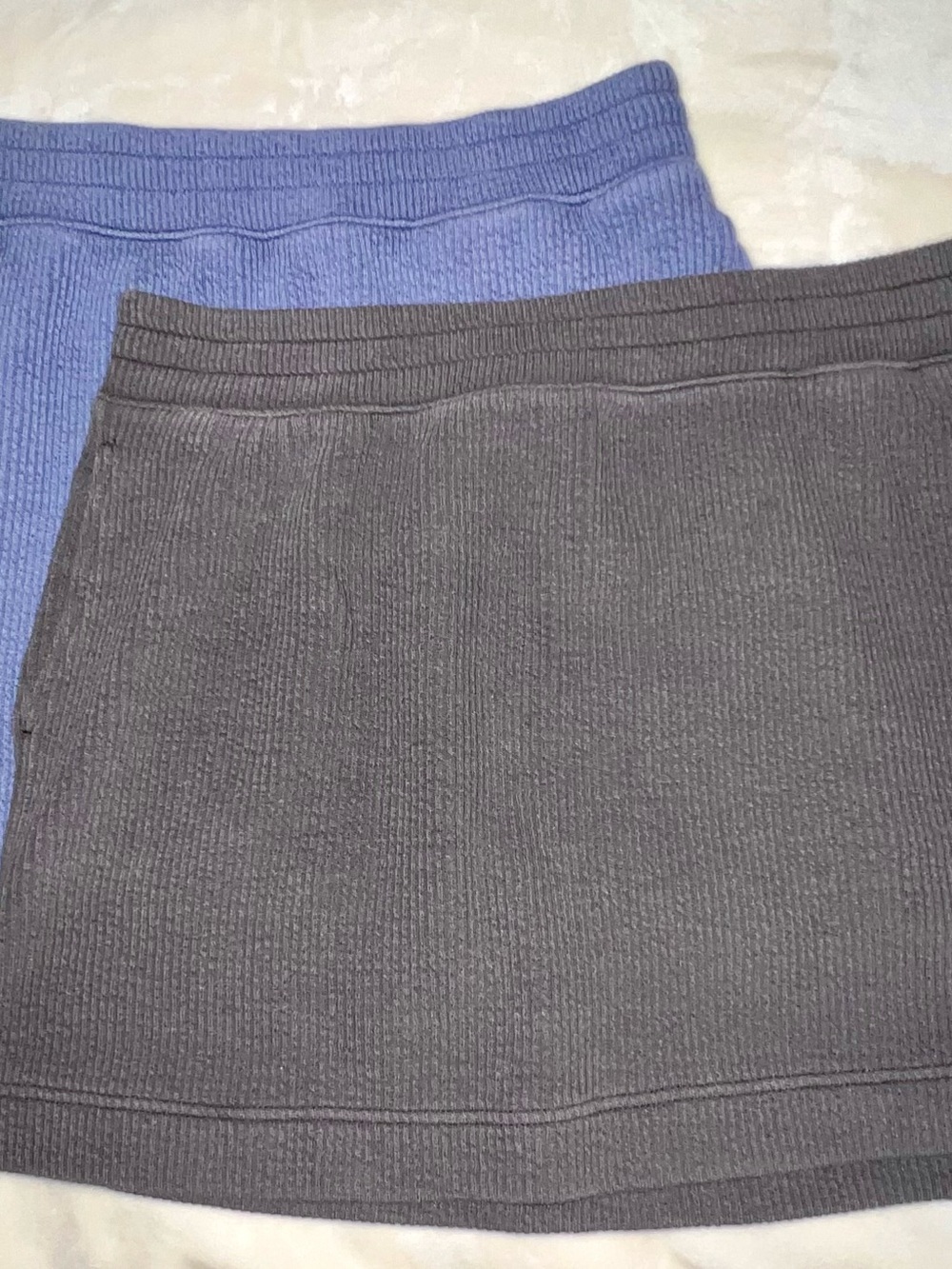 Aerie Ribbed Knit Mini Skirt - Blue and Gray